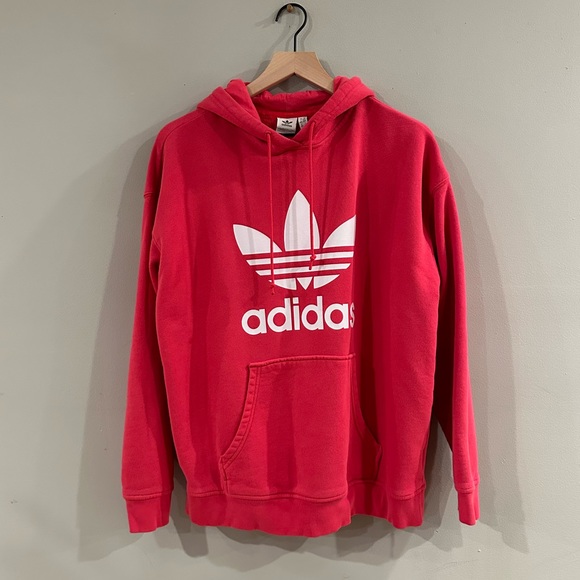 adidas Tops - Pink Adidas classic treffoil hoodie - size M